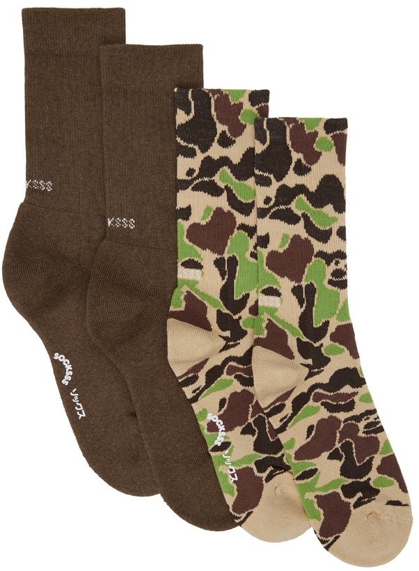 Photo: SOCKSSS Two-Pack Brown Socks
