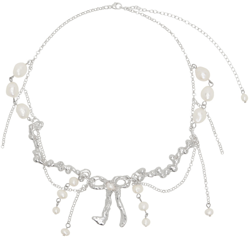 Harlot Hands Silver Empyrean Bow Necklace