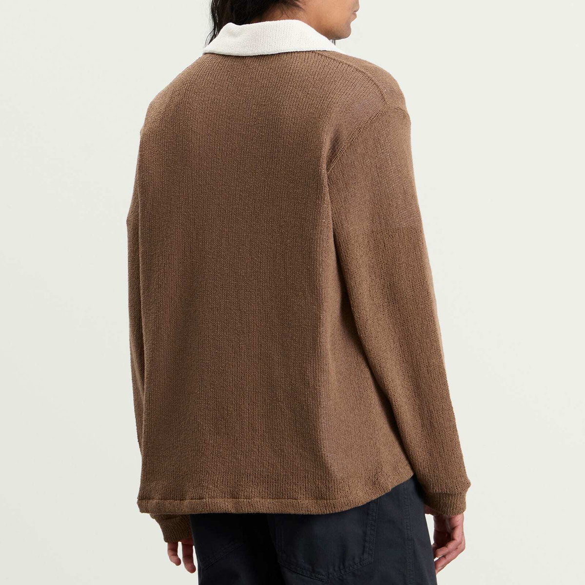 Palmes Men's Knitted Rugby Shirt in Brown