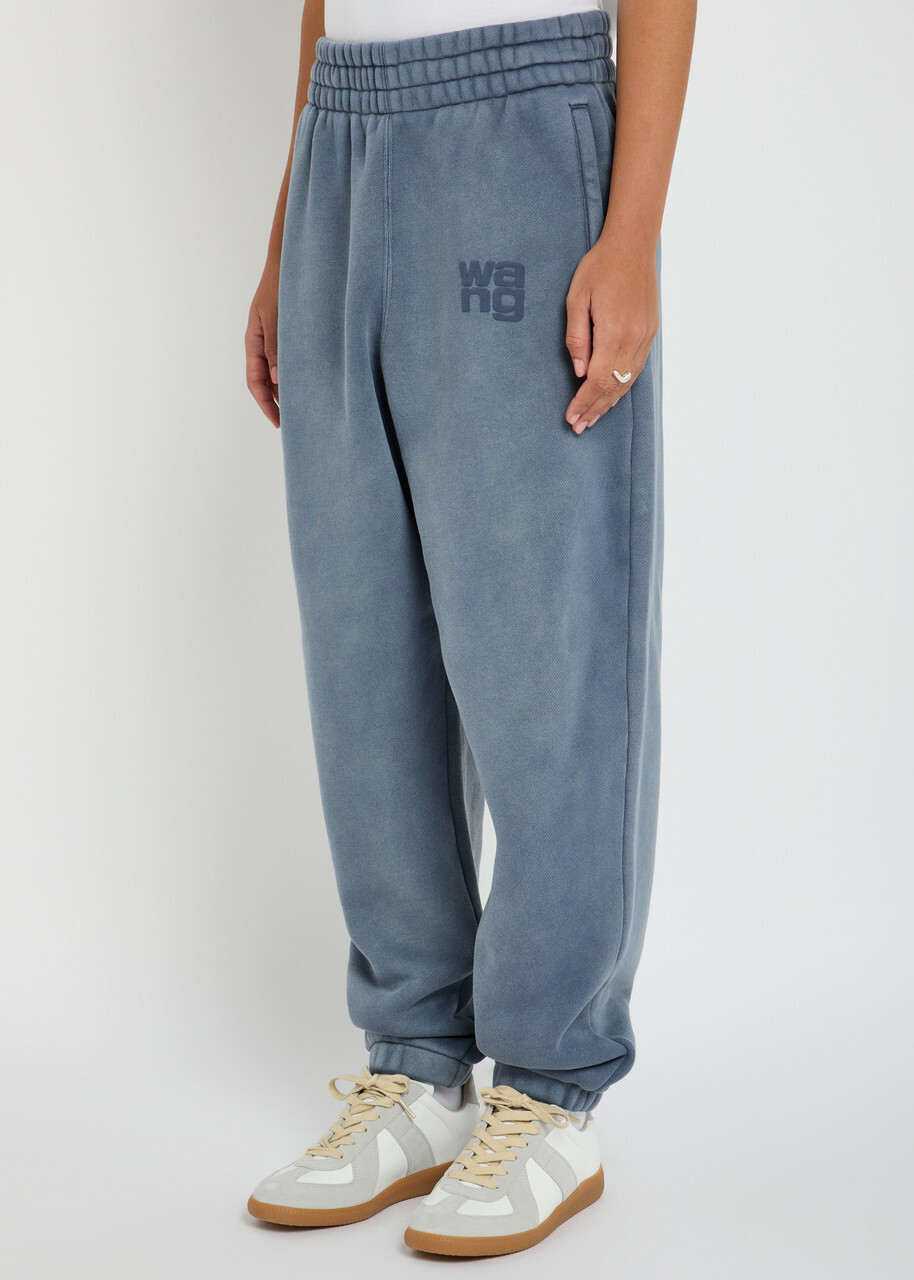 Alexanderwang.t Logo-embossed Cotton-blend Sweatpants Blue