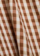 Faithfull The Brand Marais Gingham Linen Midi Dress Light Brown
