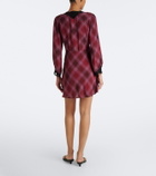 Rixo Carolina plaid lace-trimmed minidress