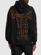 BALENCIAGA - Logo Printed Cotton Zip Hoodie