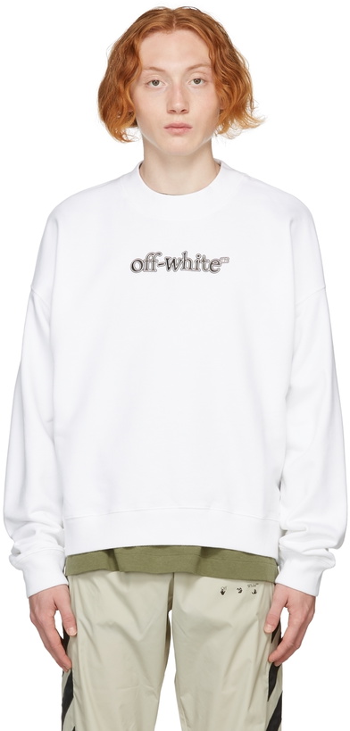 Photo: Off-White White Slanted Logo Skate Sweatshirt