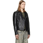 Diesel Black L-Eo-Wrd Leather Jacket