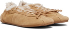 ABRA Tan Shearling Ballerina Sneakers