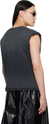 LU'U DAN Gray Wadded Sleeveless T-shirt