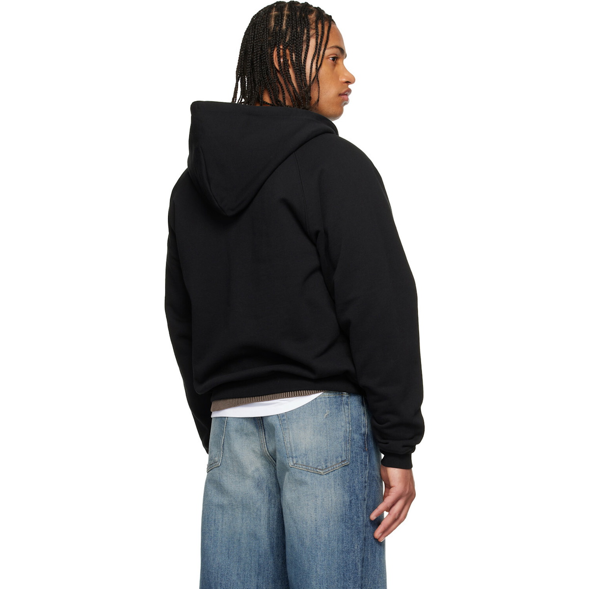 Dime Black Cursive Small Logo Zip Hoodie