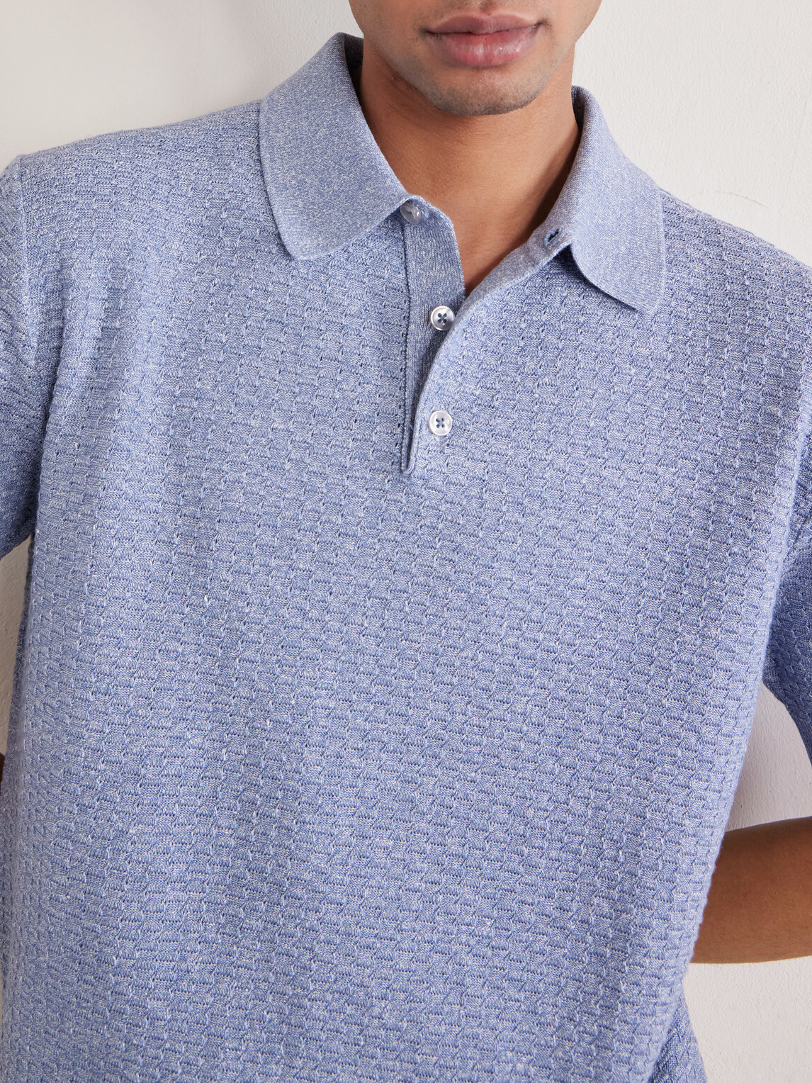 Dolce&Gabbana - Logo-Embroidered Linen-Blend Polo Shirt - Blue
