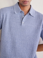 Dolce&Gabbana - Logo-Embroidered Linen-Blend Polo Shirt - Blue