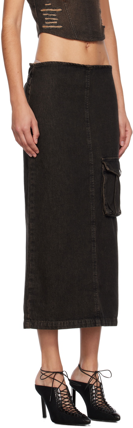 Miaou Black Freya Denim Maxi Skirt