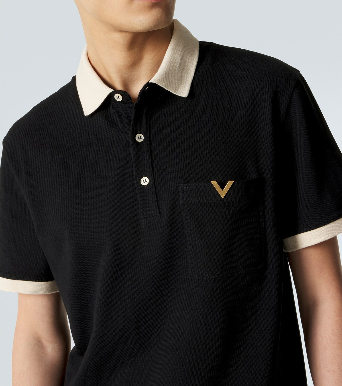 Valentino VLogo cotton jersey piqué polo shirt
