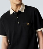 Valentino VLogo cotton jersey piqué polo shirt