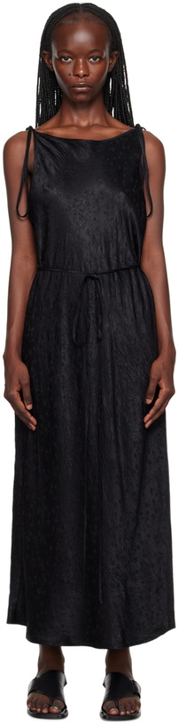 Photo: Song for the Mute Black Tied Wrap Midi Dress