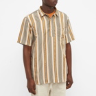 Kestin Men's Short Sleeve Granton Shirt in Ochre Stripes