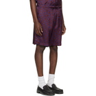 Dries Van Noten Red & Purple Viscose Shorts