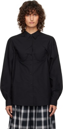 Pushbutton Black Bra Detail Shirt