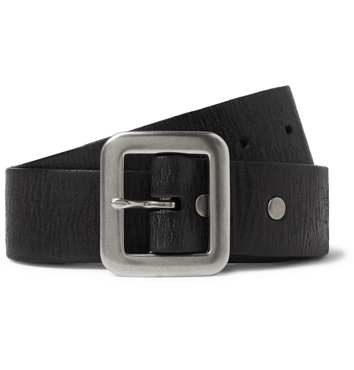 Photo: RRL - 3.5cm Burlington Distressed Leather Belt - Black