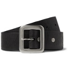 RRL - 3.5cm Burlington Distressed Leather Belt - Black