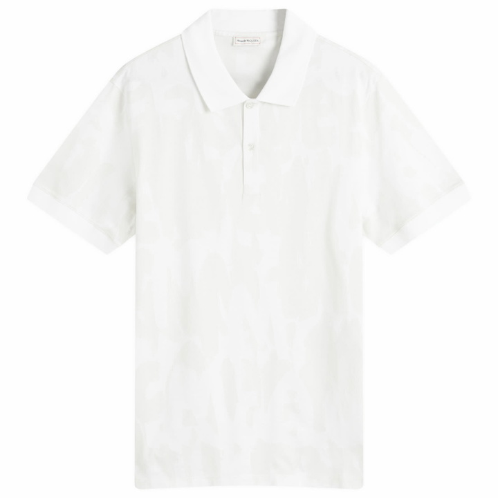 Photo: Alexander McQueen Men's Jacquard Graffiti Logo Polo in Ivory