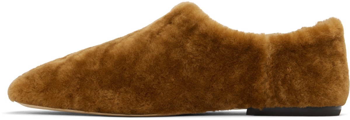 Dries Van Noten Tan Shearling Slippers