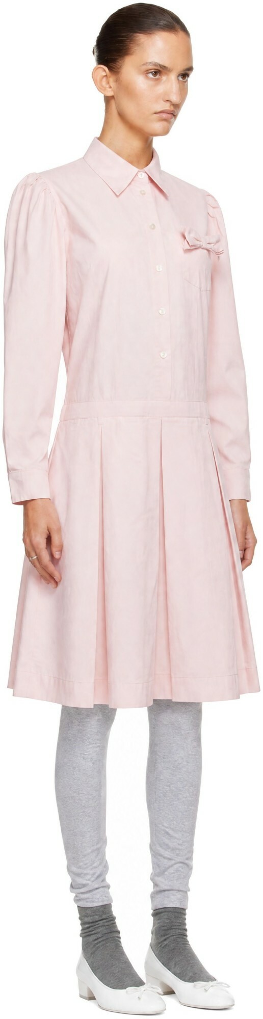Sandy Liang Pink Murray Midi Dress