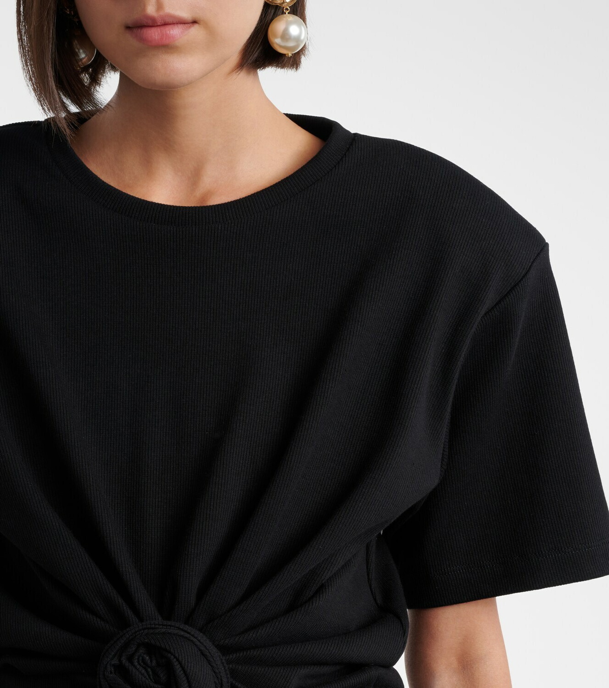 Magda Butrym Cropped cotton-blend T-shirt