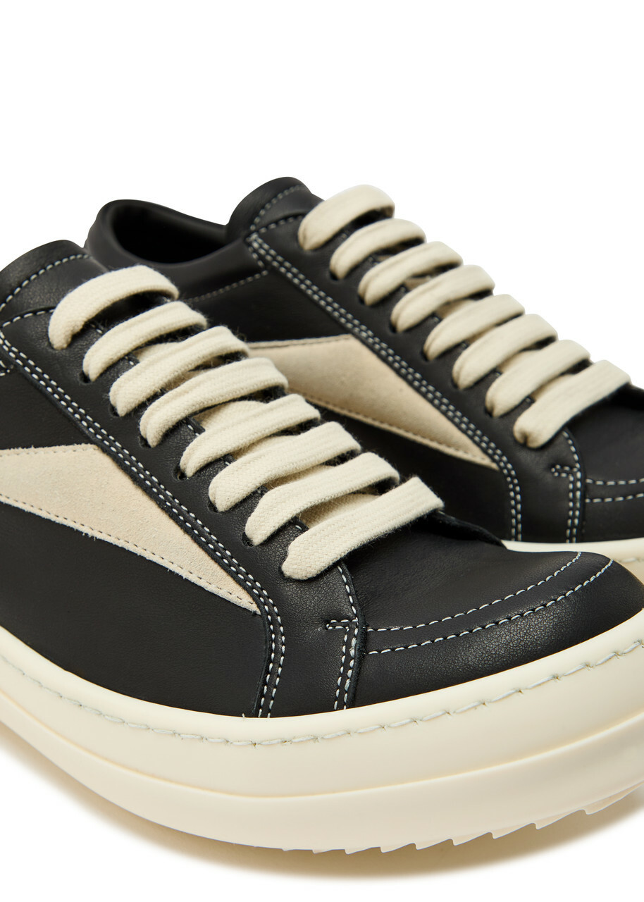 Rick Owens Vintage Panelled Brushed Suede Sneakers Black Other