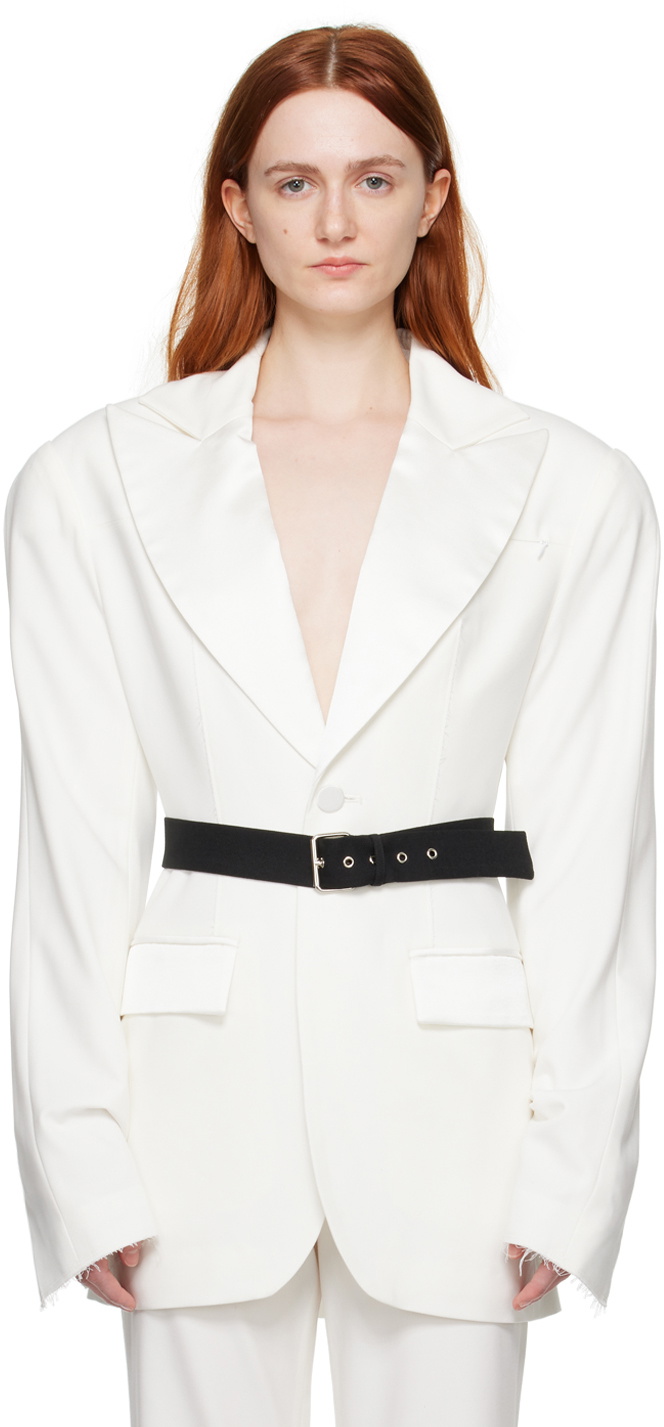 JUNEYEN White Belted Blazer