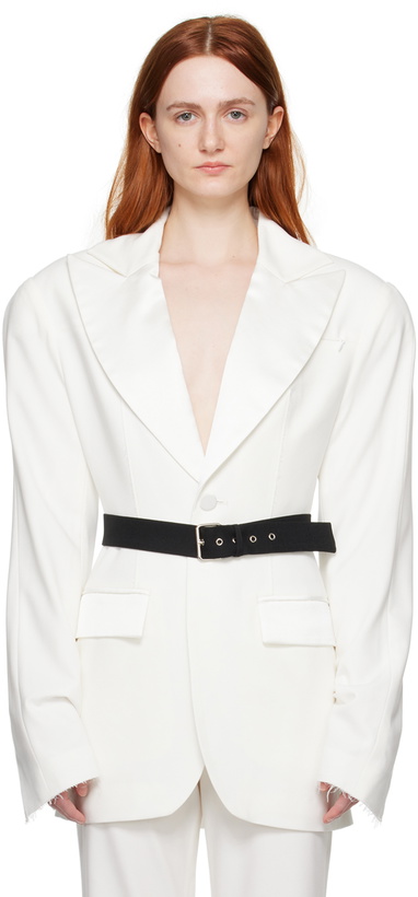 Photo: JUNEYEN White Belted Blazer