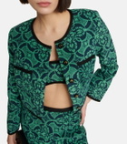 Marine Serre - Jacquard cropped cotton jacket
