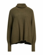 Manila Grace Womens Turtleneck Military in Green