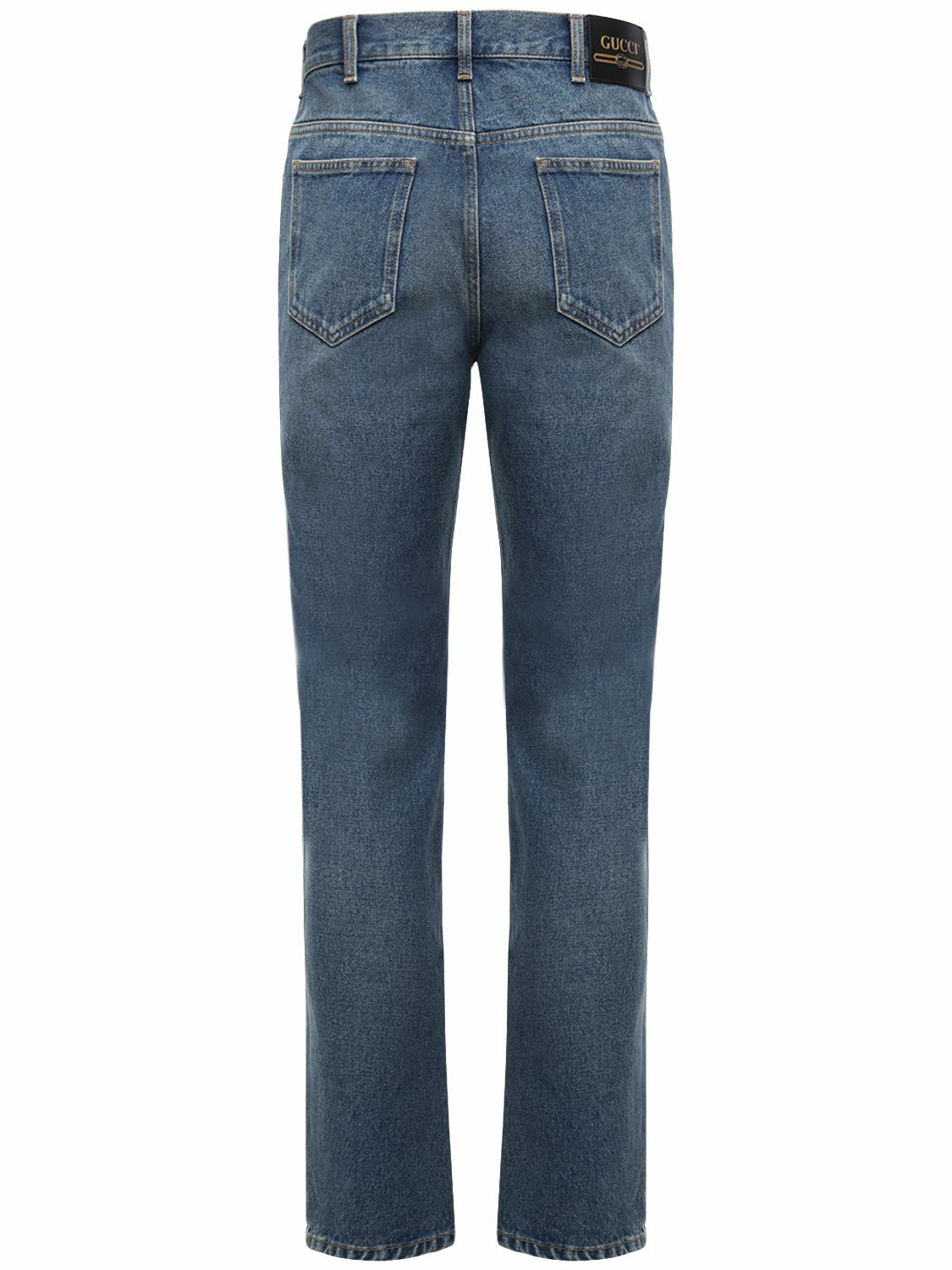 GUCCI グッチ GG Logo ECO WASHED DENIM WIDE GUCCI - High Waist Cotton Jeans Gucci