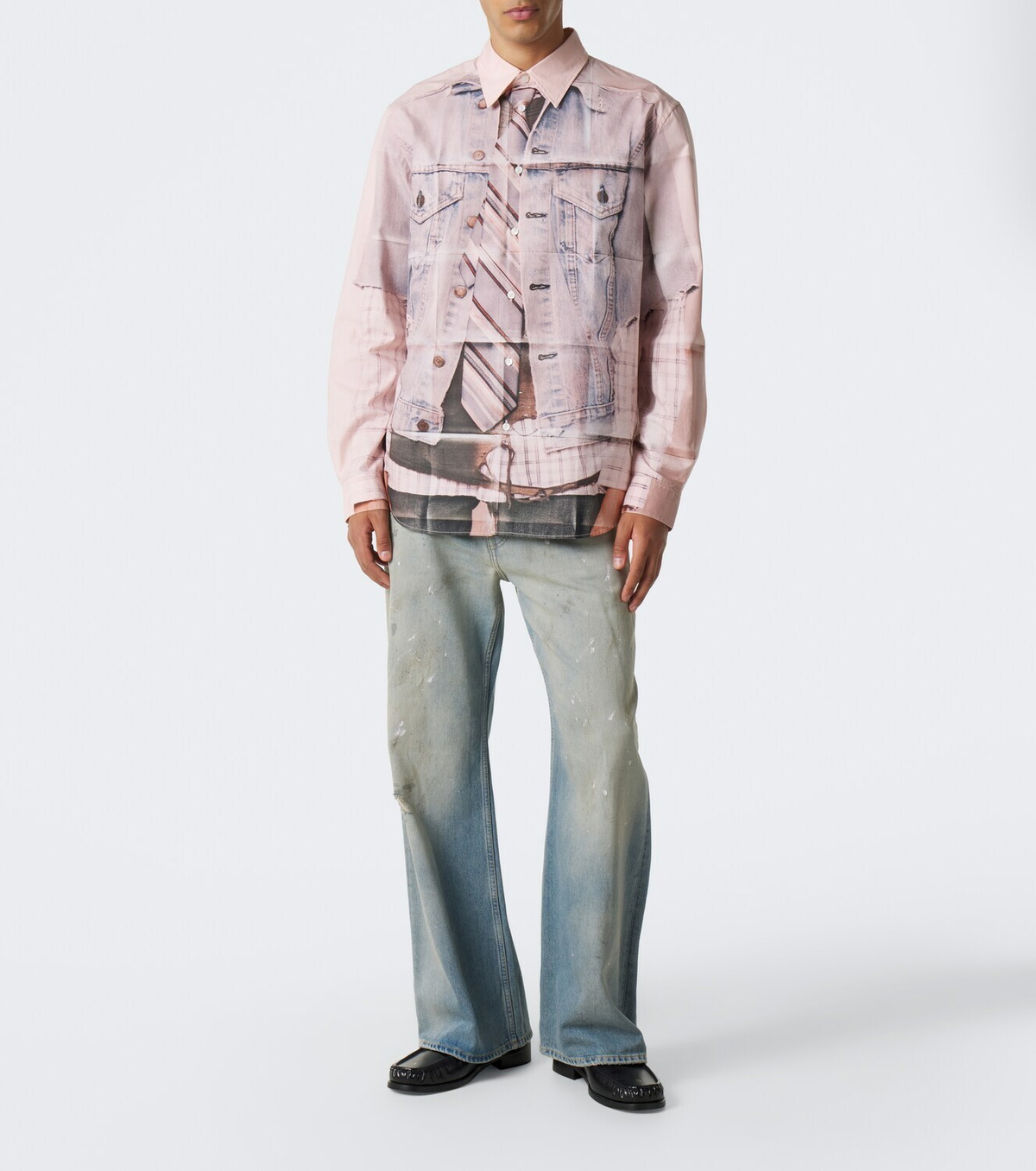Acne Studios Trompe-l'œil cotton poplin shirt
