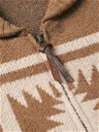 Pendleton - Harding Shawl-Collar Wool-Jacquard Zip-Up Cardigan - Brown