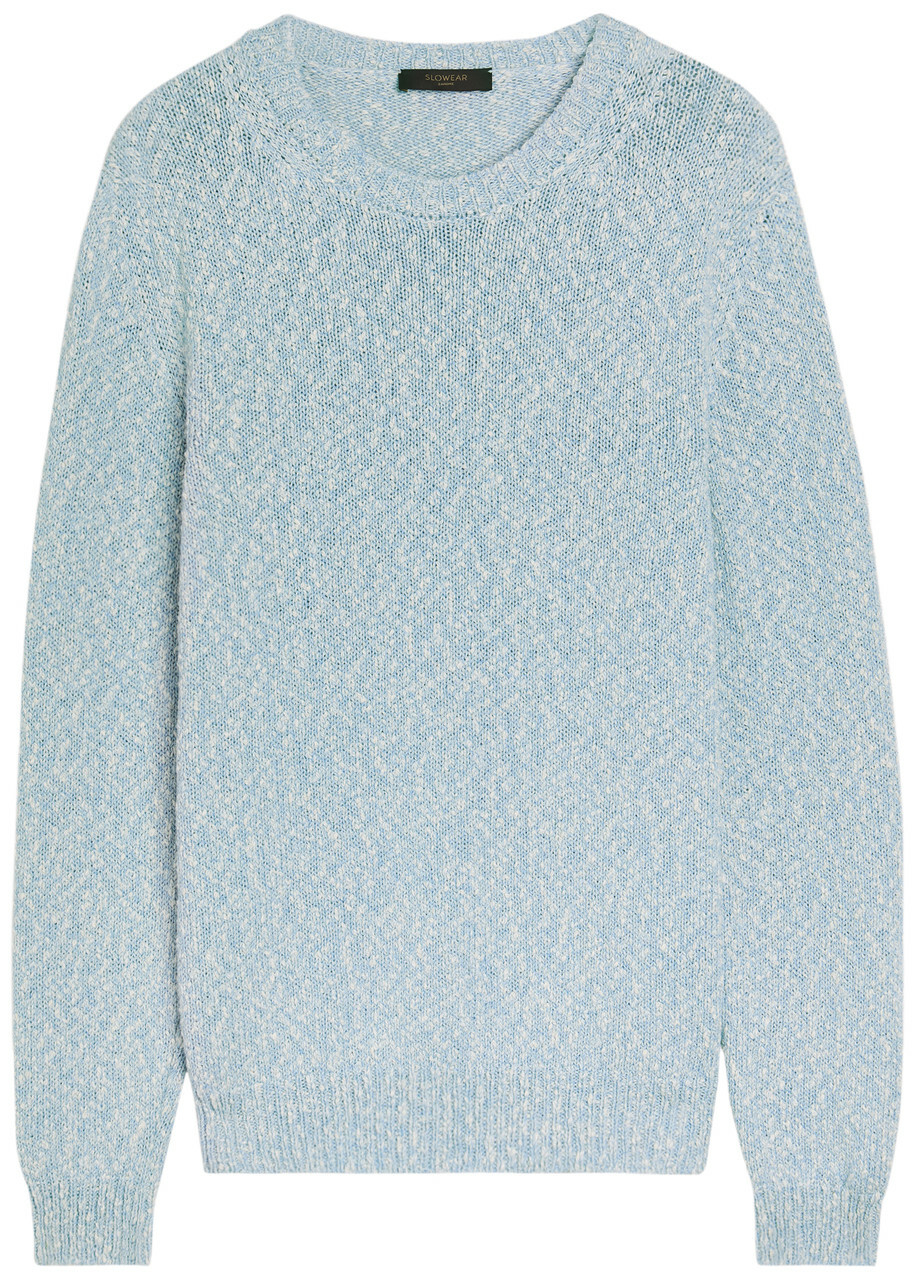Slowear Crew-neck Cotton-knit Jumper Light Blue