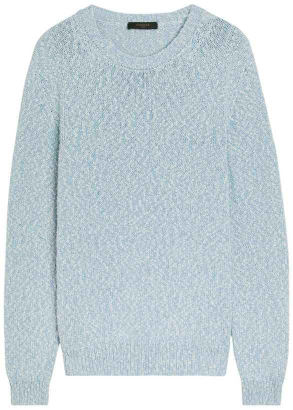 Photo: Slowear Crew-neck Cotton-knit Jumper Light Blue