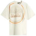 Napapijri Men's Premium Macro Dimension Print T-Shirt in Beige Dimity
