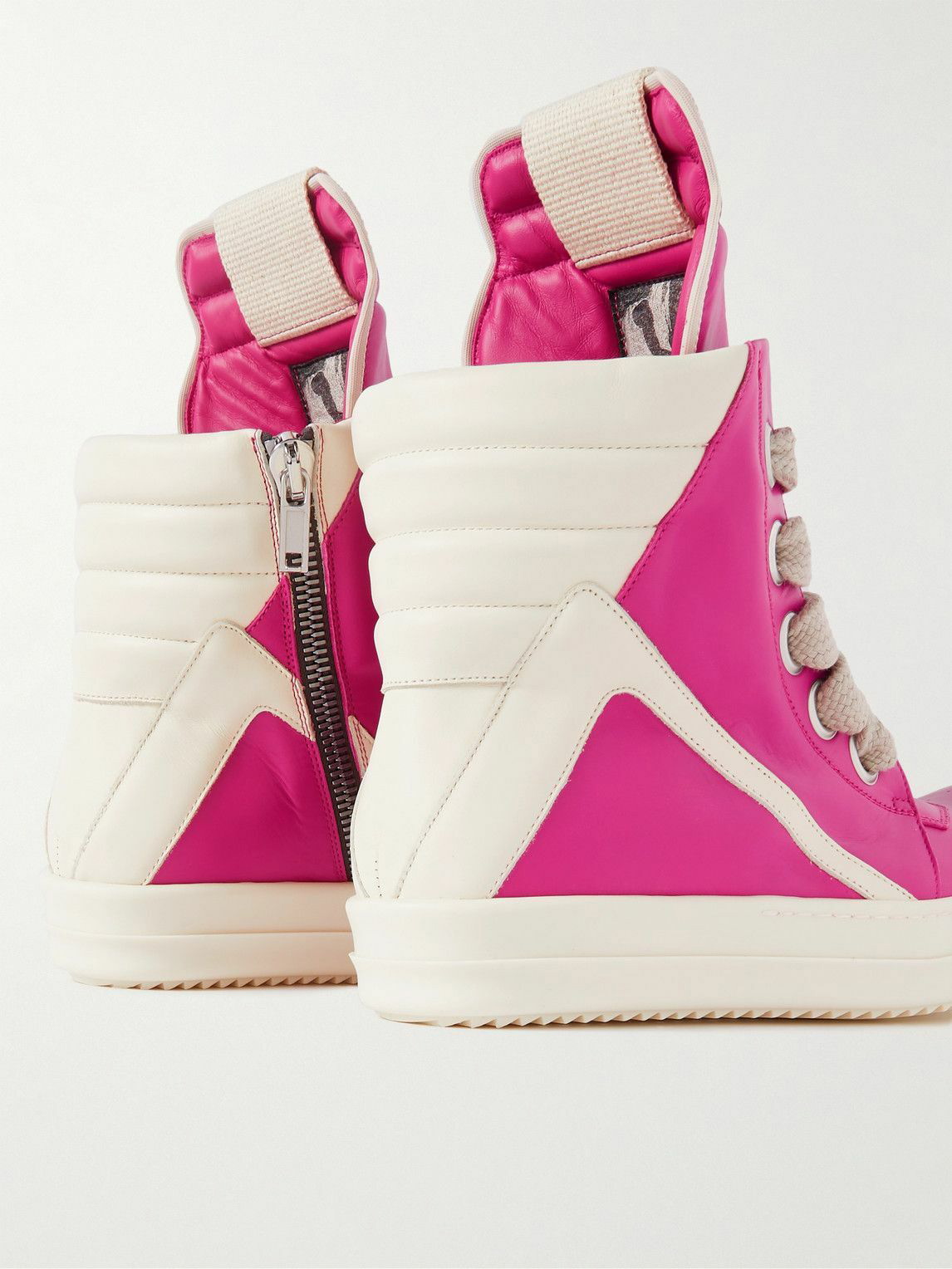 Rick Owens - Geobasket Two-Tone Leather High-Top Sneakers - Pink Rick Owens