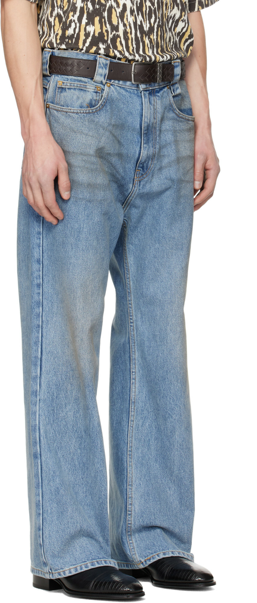 WILLY CHAVARRIA Blue Flared Denim Jeans