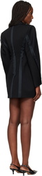 Givenchy Black Inside-Out Wool Cocoon Jacket Minidress