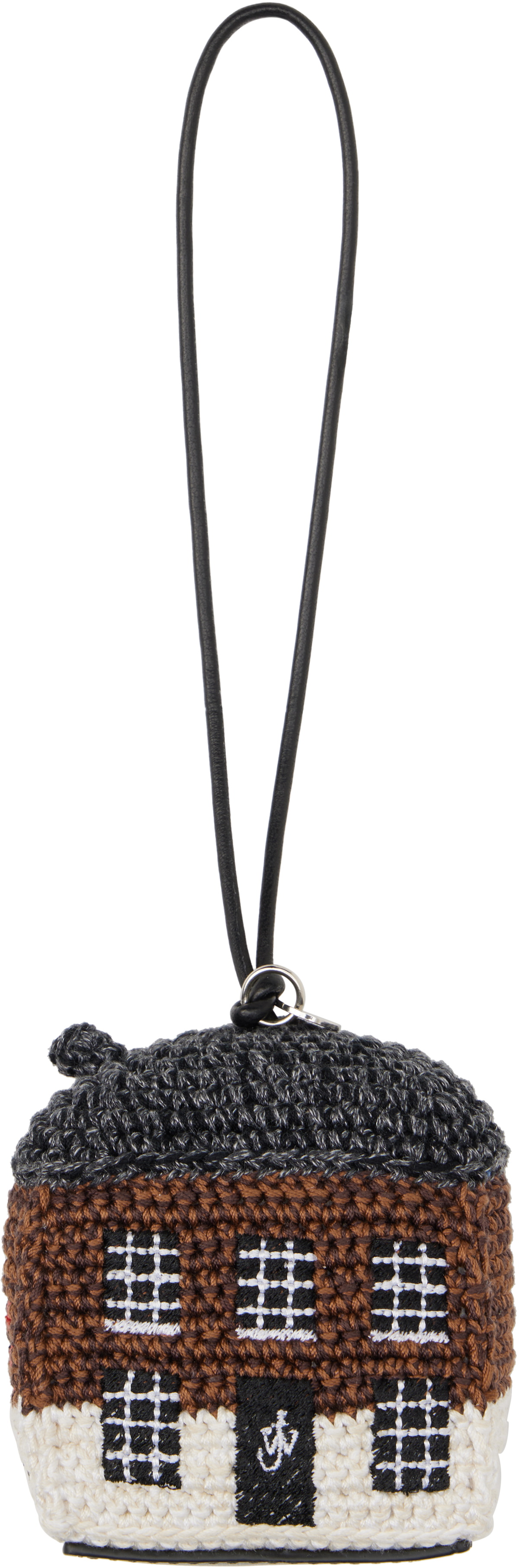 JW Anderson Brown & Gray House Crochet Keychain