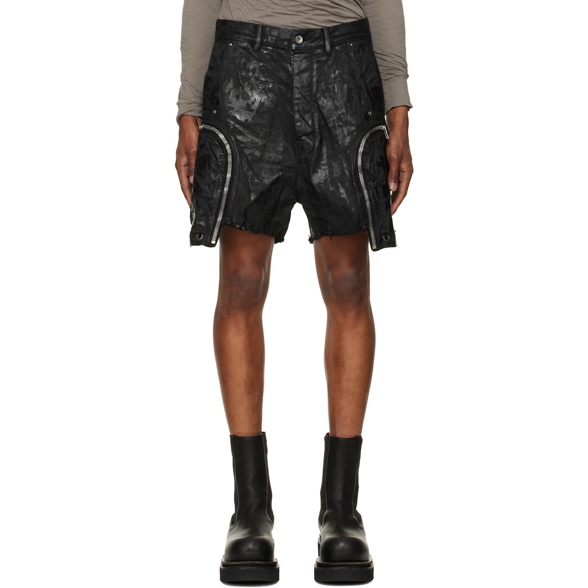 Rick Owens Drkshdw Black Cotton Memphis Pods Shorts Rick Owens Drkshdw