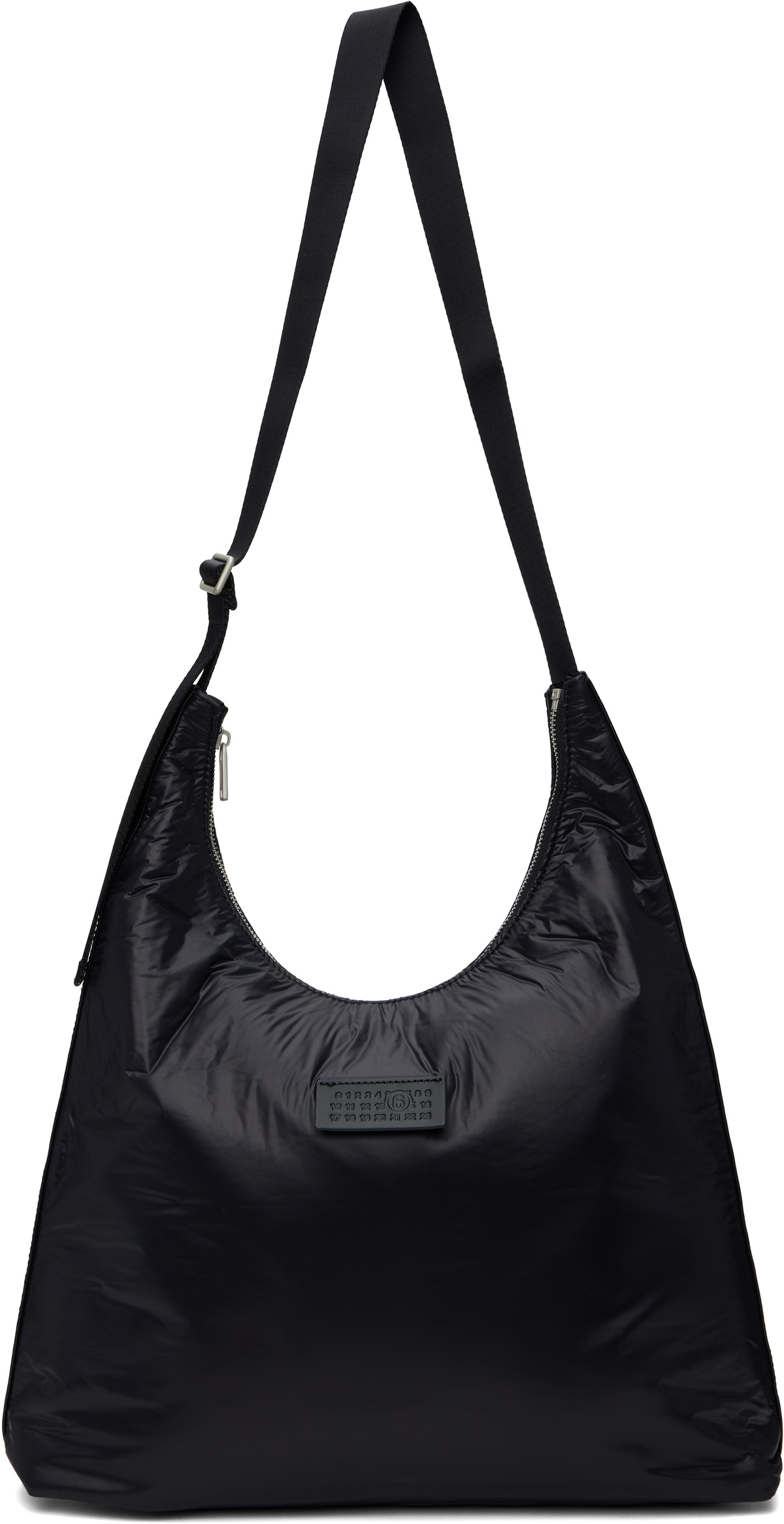 MM6 Maison Margiela Black Crunched Nylon Shoulder Bag MM6