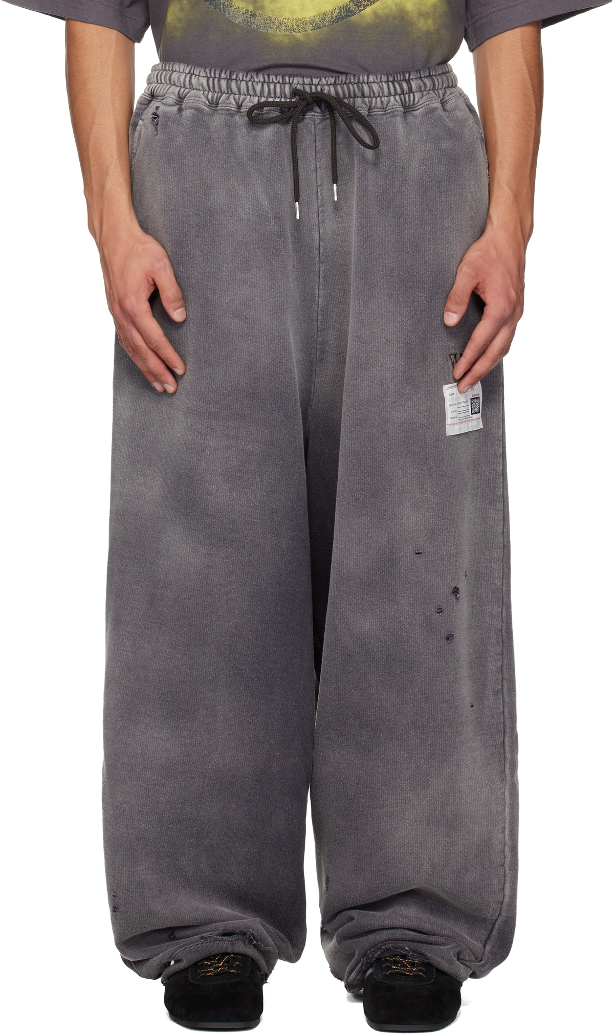 Maison MIHARA YASUHIRO Black Sun Faded Like Sweatpants
