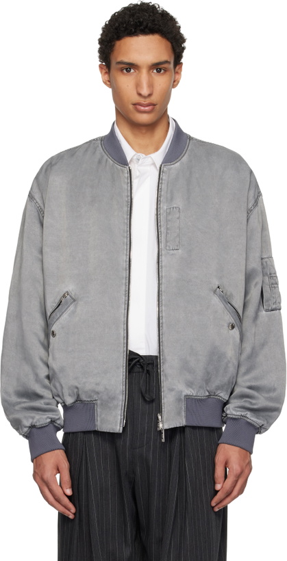 Photo: WOOYOUNGMI Gray Faded Reversible Bomber Jacket
