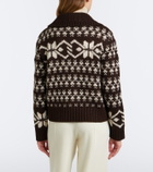 Moncler Fair Isle sequined wool-blend zip-up cardigan