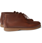 Brunello Cucinelli - Shearling-Lined Full-Grain Leather Chukka Boots - Brown