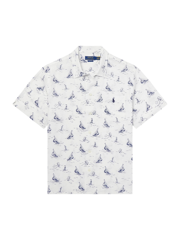 Photo: Polo Ralph Lauren - Logo-Embroidered Printed Linen Shirt - Neutrals