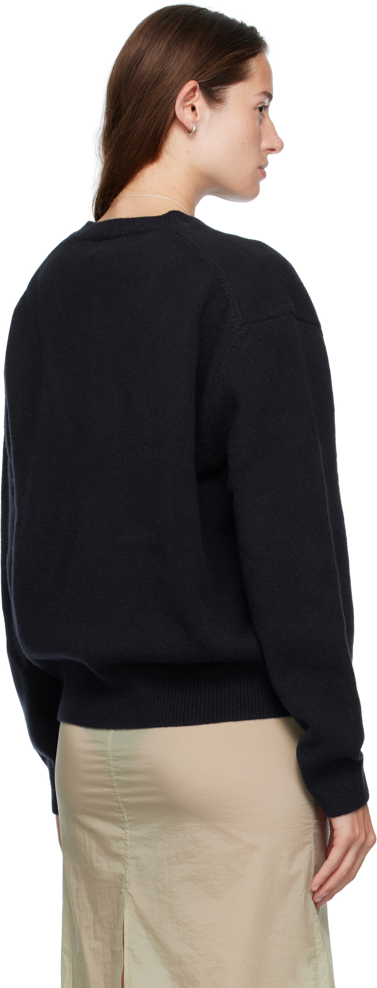 COOR Navy Wool V-Neck Sweater